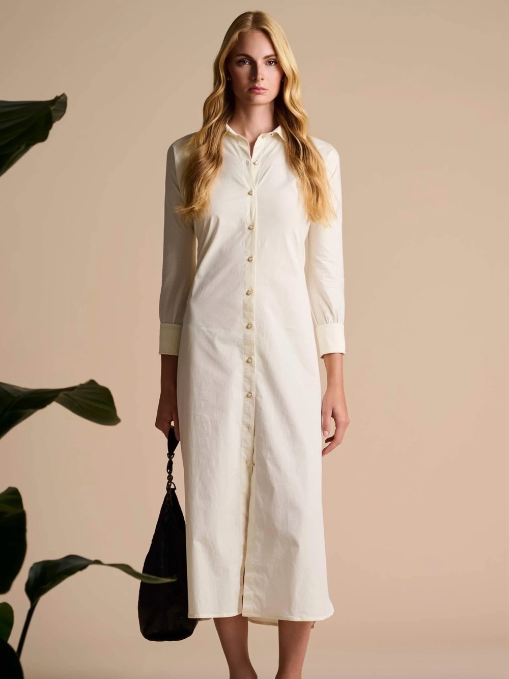 NWT UPF50 Coolibar Cotton Shirt Dress Mott50 Captiva 2.0 XS Ivory - Sun Safe